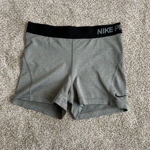 Nike Pro Spandex Shorts Medium Gray and Black